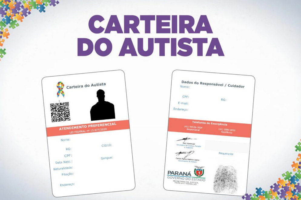 No Dia Mundial da Conscientização sobre o Autismo, a Secretaria de Justiça, Família e Trabalho destaca a emissão de 3.434 Carteiras do Autista no Paraná