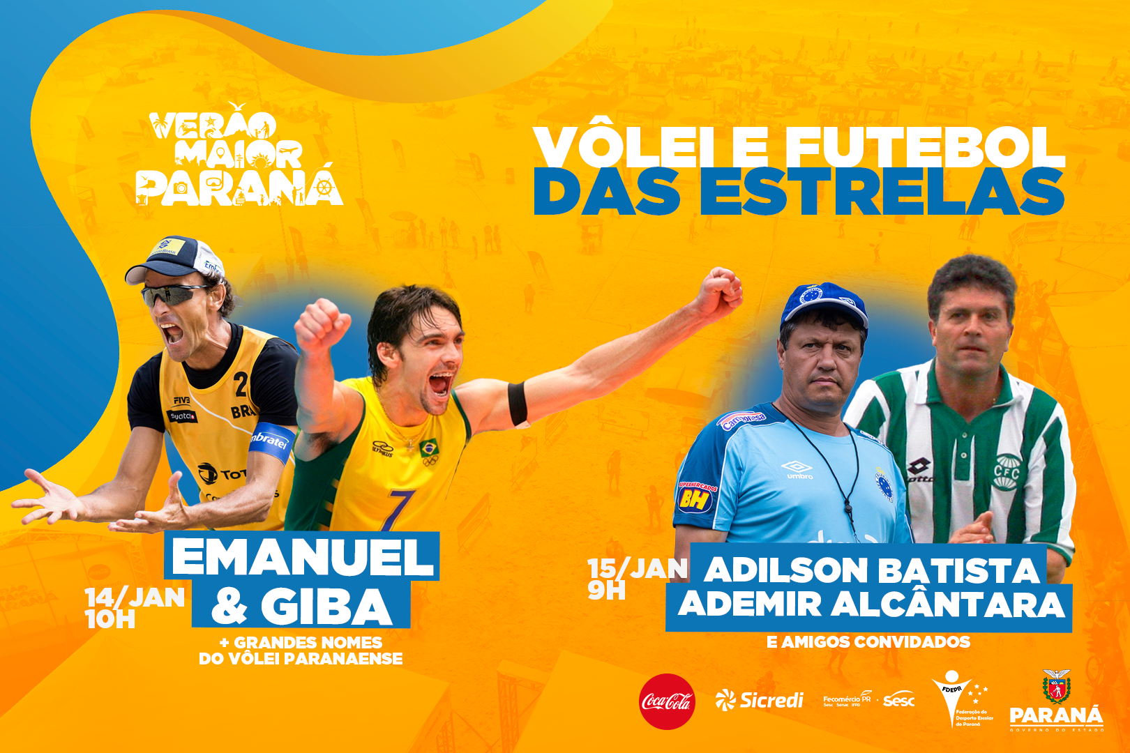 Giba, Emanuel e ex-atletas de futebol se reúnem em jogos festivos