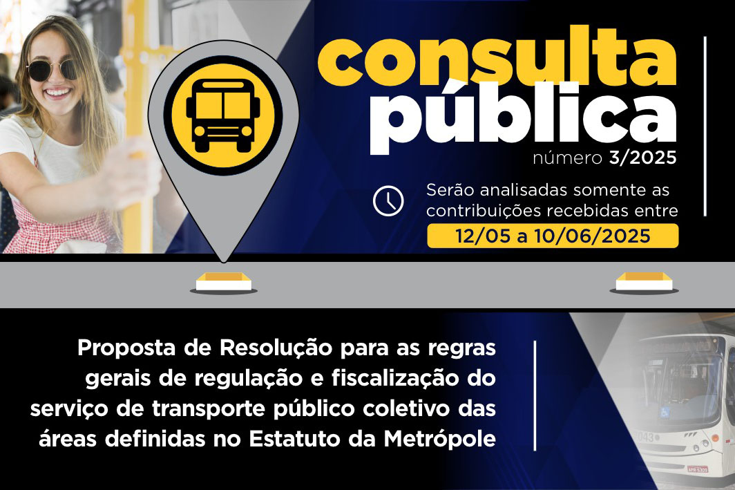 Regras do Transporte Público Coletivo das áreas definidas no estatuto da metrópole é tema de Consulta Pública aberta pela Agepar