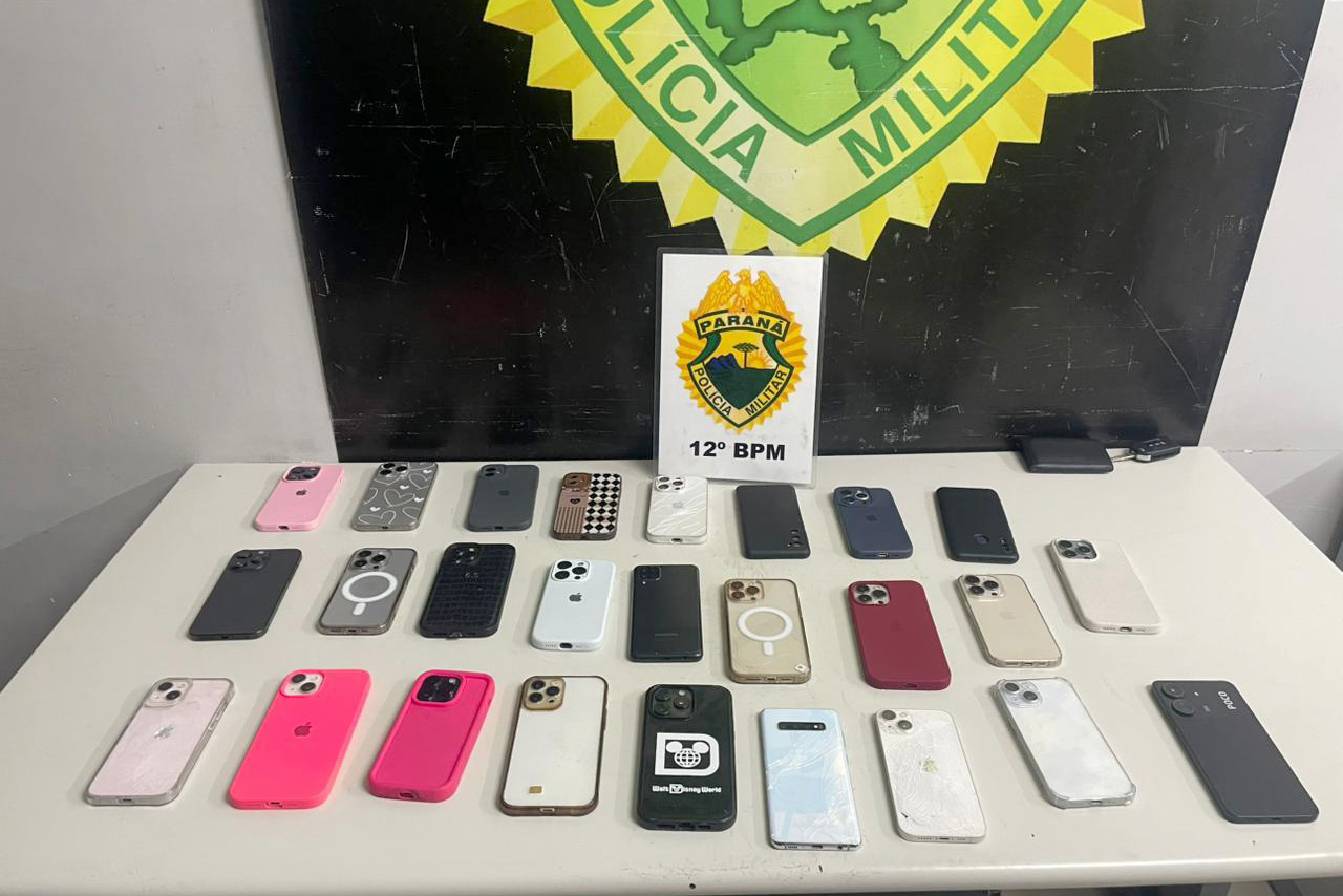 Polícia recupera 28 celulares roubados ou furtados em show em Pinhais