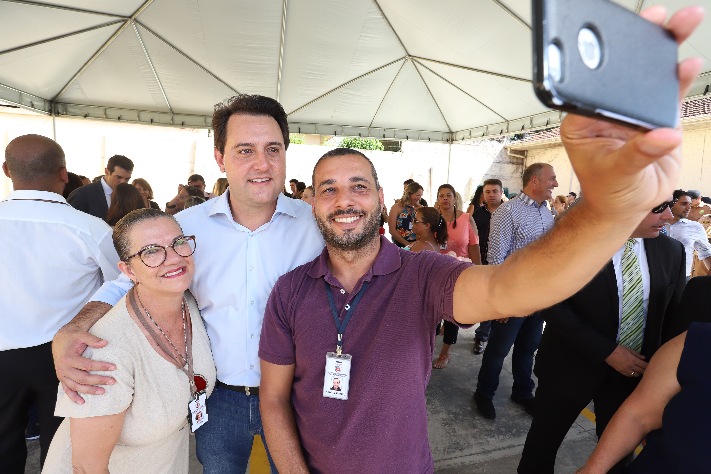 O governador Carlos Massa Ratinho Junior, acompanhou a apresentação das diretrizes de trabalho da nova gestão para a Educação, em encontro com o secretário Renato Feder e funcionários da Secretaria de Educação e do Esporte.Curitiba, 17-01-19.Foto: Foto: Rodrigo Félix Leal