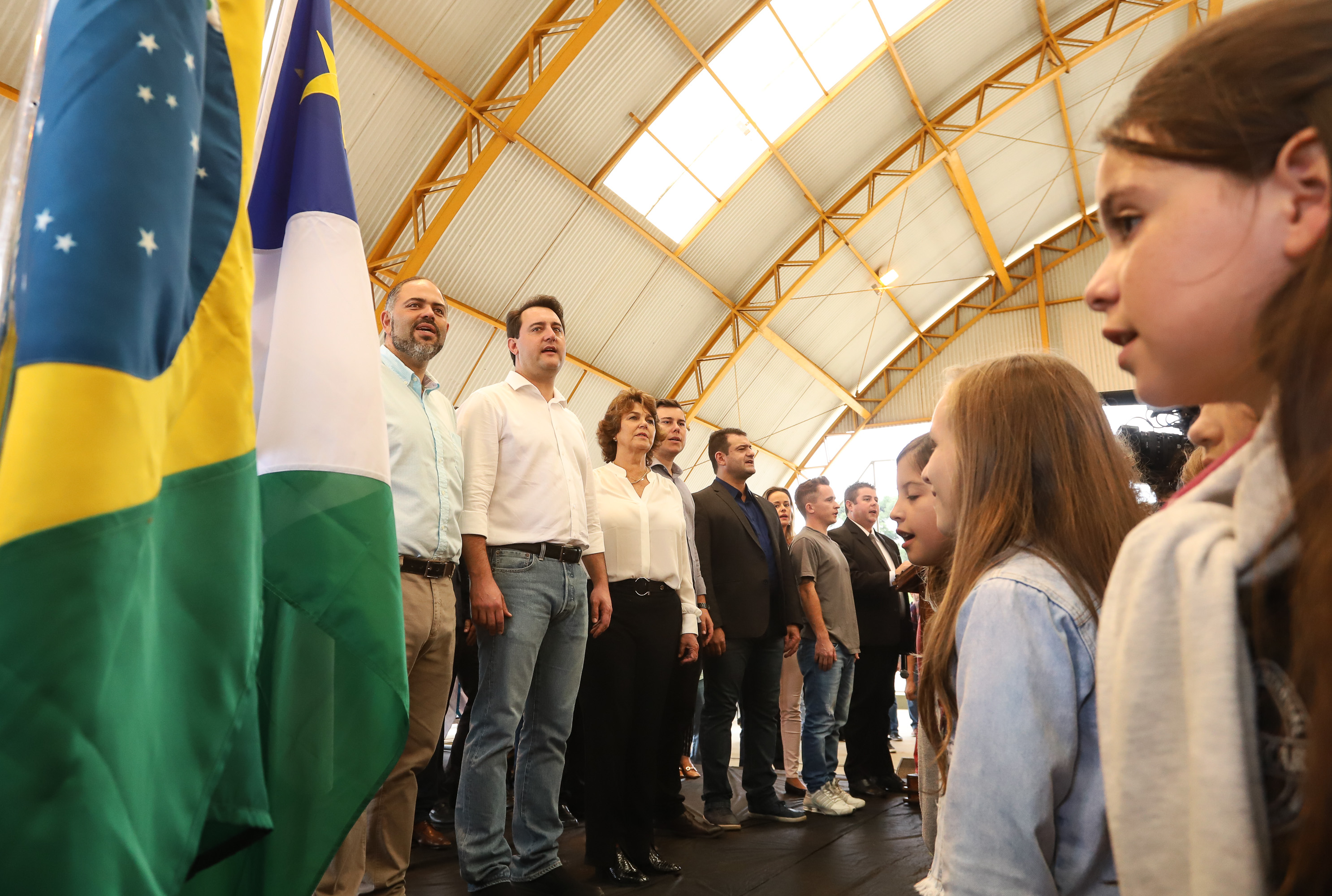 O governador Carlos Massa Ratinho Junior inaugurou nesta quinta-feira (4), em Guarapuava, região central do Paraná, as novas sedes dos colégios estaduais Leni Marlene Jacob e Professor Pedro Carli. Foto: Rodrigo Felix Leal/ANPr