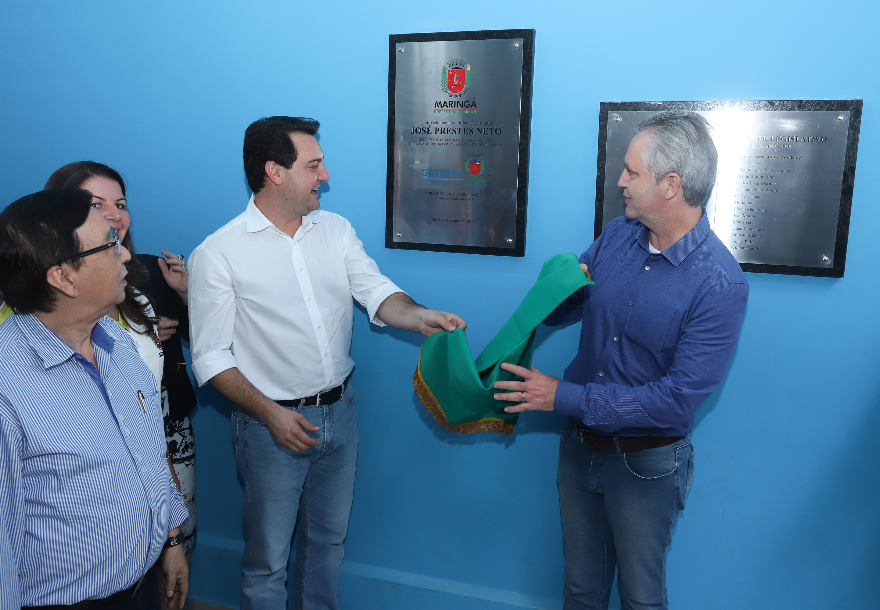 O governador Carlos Massa Ratinho Junior também inaugurou nesta quinta-feira (16) o CMEI José Prestes Neto, no Jardim Alvorada, em Maringá. O prédio de 3 mil metros quadrados tem capacidade para até 500 alunos do berçário ao 5° ano.Foto Rodrigo Felix Leal/ANPr