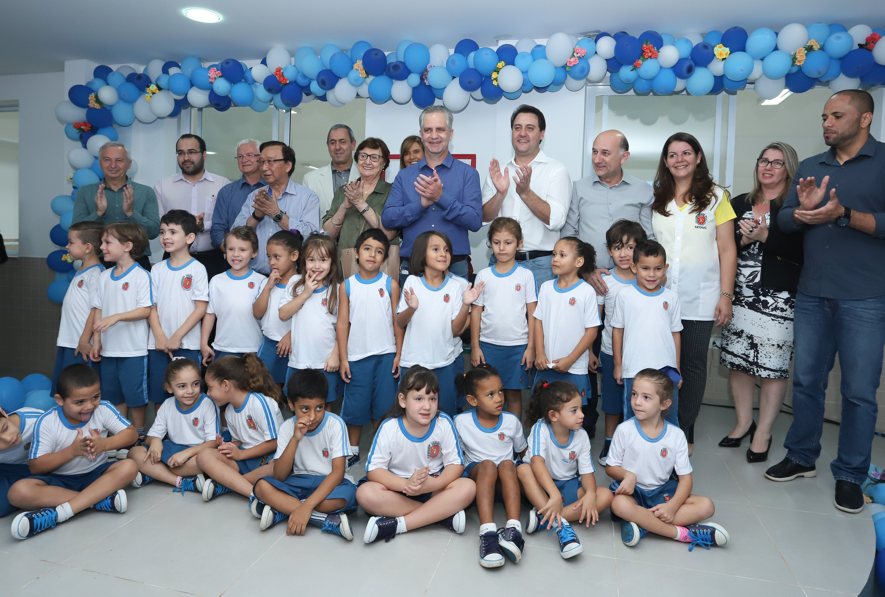 O governador Carlos Massa Ratinho Junior também inaugurou nesta quinta-feira (16) o CMEI José Prestes Neto, no Jardim Alvorada, em Maringá. O prédio de 3 mil metros quadrados tem capacidade para até 500 alunos do berçário ao 5° ano.Foto Rodrigo Felix Leal/ANPr