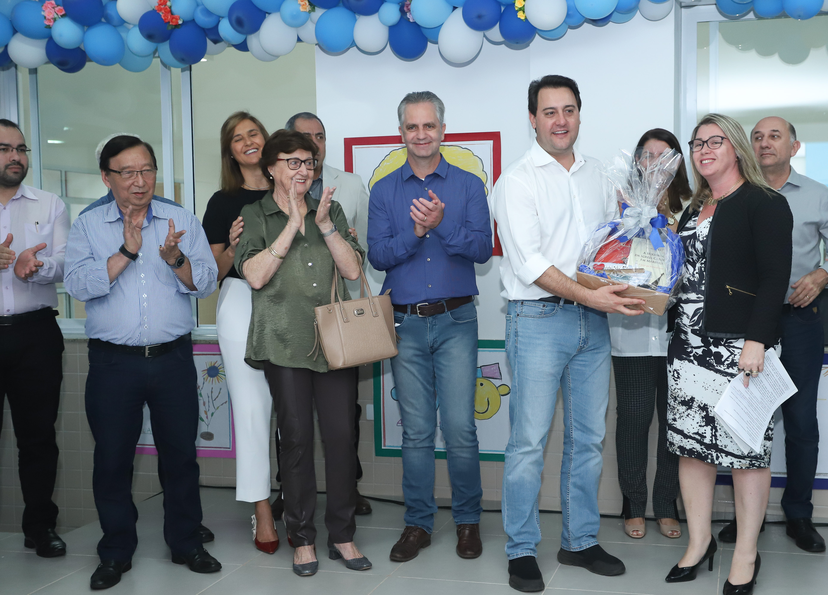 O governador Carlos Massa Ratinho Junior também inaugurou nesta quinta-feira (16) o CMEI José Prestes Neto, no Jardim Alvorada, em Maringá. O prédio de 3 mil metros quadrados tem capacidade para até 500 alunos do berçário ao 5° ano.Foto Rodrigo Felix Leal/ANPr