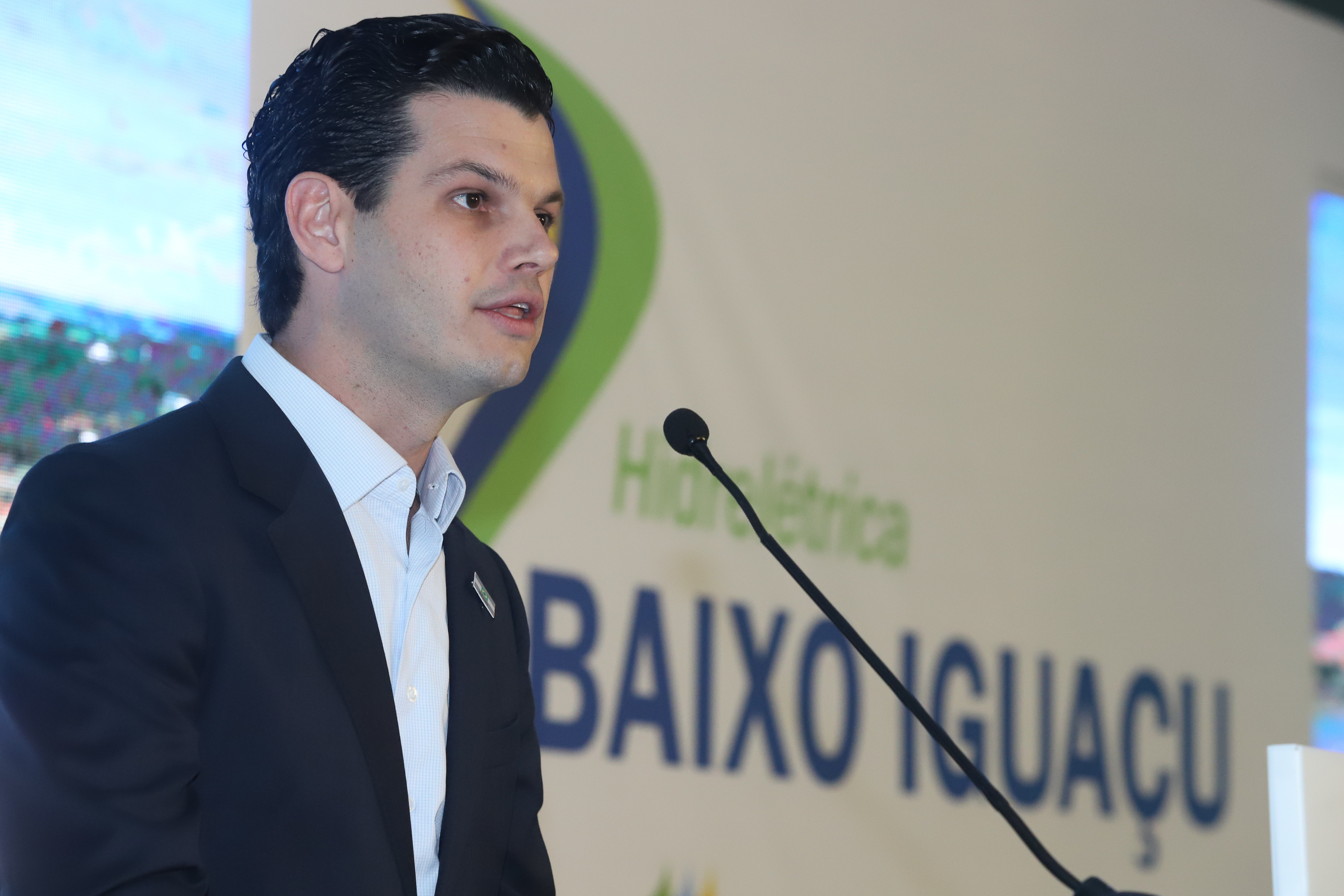 A Usina Hidrelétrica Baixo Iguaçu, último aproveitamento energético do Rio Iguaçu, foi inaugurada nesta quinta-feira (23) em Capanema, no Sudoeste do Estado. O empreendimento foi construído por um consórcio formado pela Copel e a Neonergia e recebeu investimento de R$ 2,3 bilhões. Foto: Rodrigo Felix Leal/ANPr