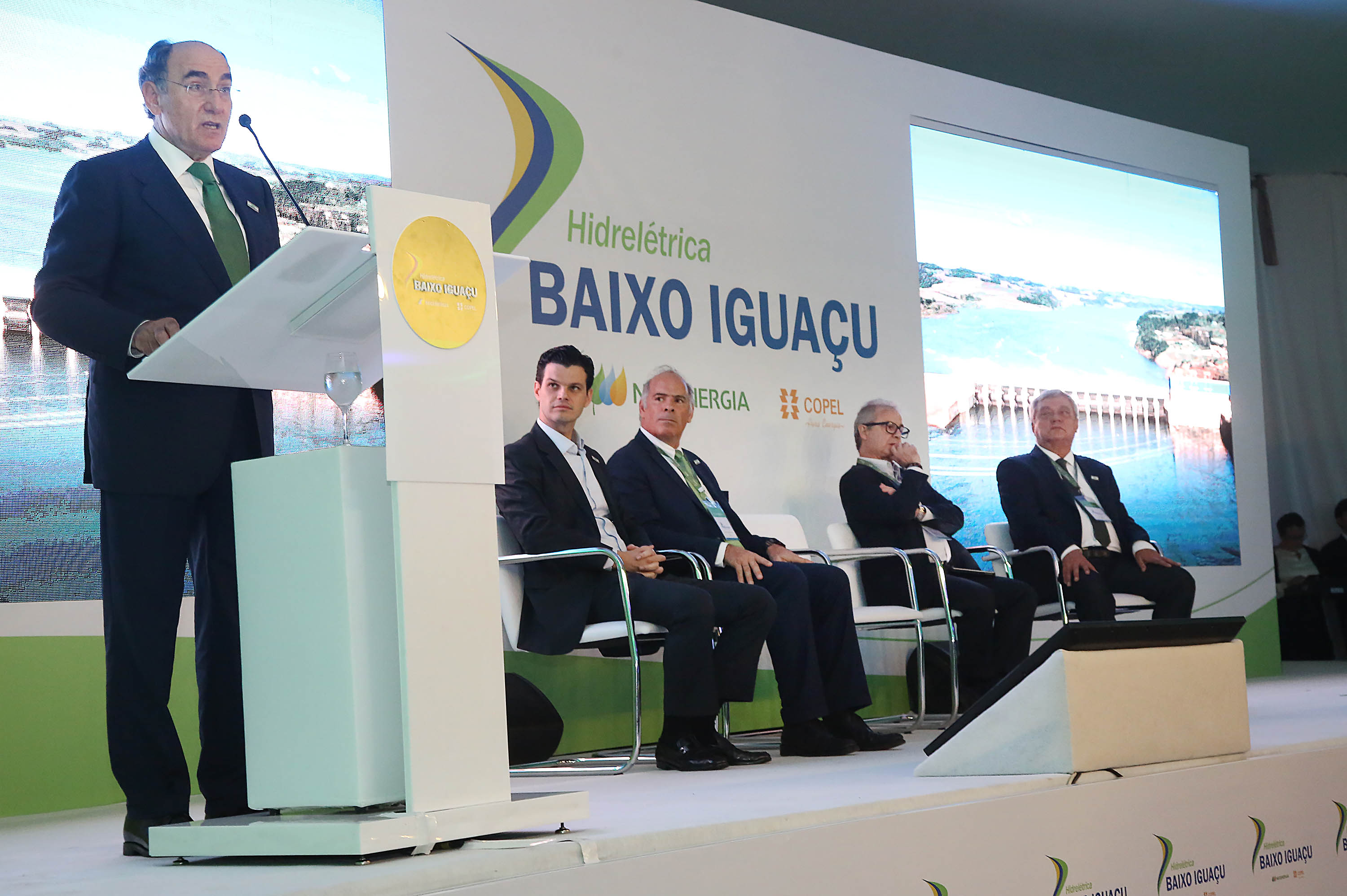 A Usina Hidrelétrica Baixo Iguaçu, último aproveitamento energético do Rio Iguaçu, foi inaugurada nesta quinta-feira (23) em Capanema, no Sudoeste do Estado