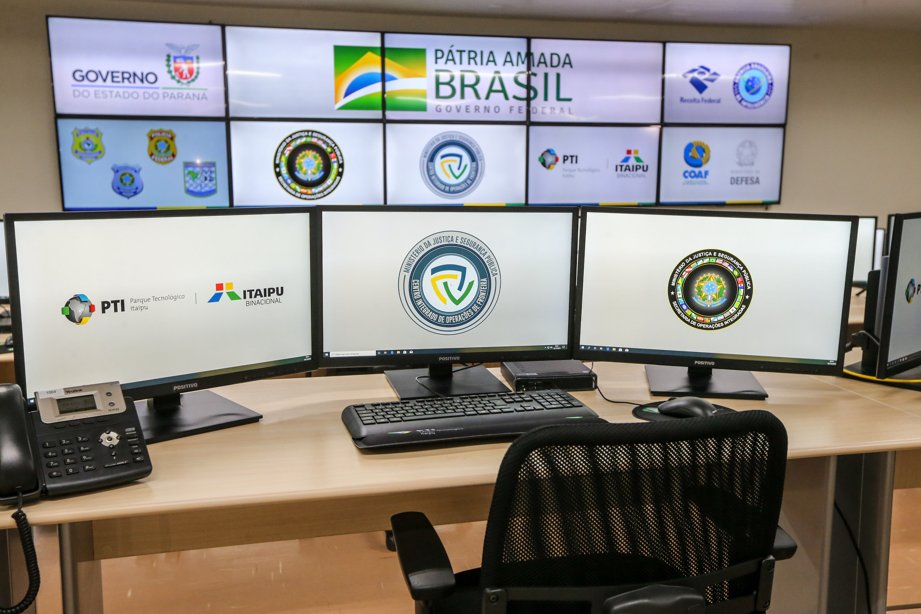 CIOF FOZ O Centro Integrado de Operações de Fronteira, em Foz do Iguaçu. O CIOF reforçará as ações estratégicas estaduais de combate ao tráfico e ao crime organizado. A estrutura passa a integrar o Parque Tecnológico Itaipu, na Itaipu Binacional.Foz do Iguaçu, 16/12/2019 - Foto: Geraldo Bubniak/AEN