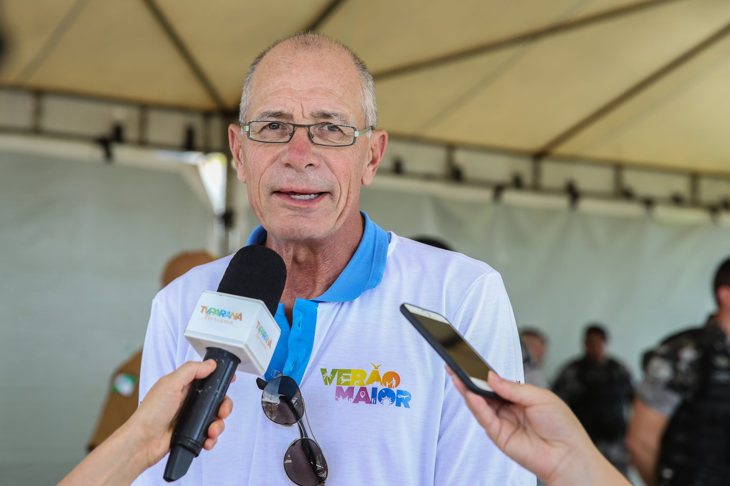 Verao Maior O vice governador Darci Piana participa neste sábado (21), do Lançamento do Verão Maior 2019/2020. O evento acontece em Matinhos e marca o início das ações dos órgãos estaduais no Litoral e nas praias de água doce nas Costas Oeste, Norte e Noroeste, durante toda a temporada até 1º de março. Na foto prefeito de Matinhos, Prefeito Ruy Hauer Reichert. Matinhos, 21/12/2019 - Foto: Geraldo Bubniak/AEN