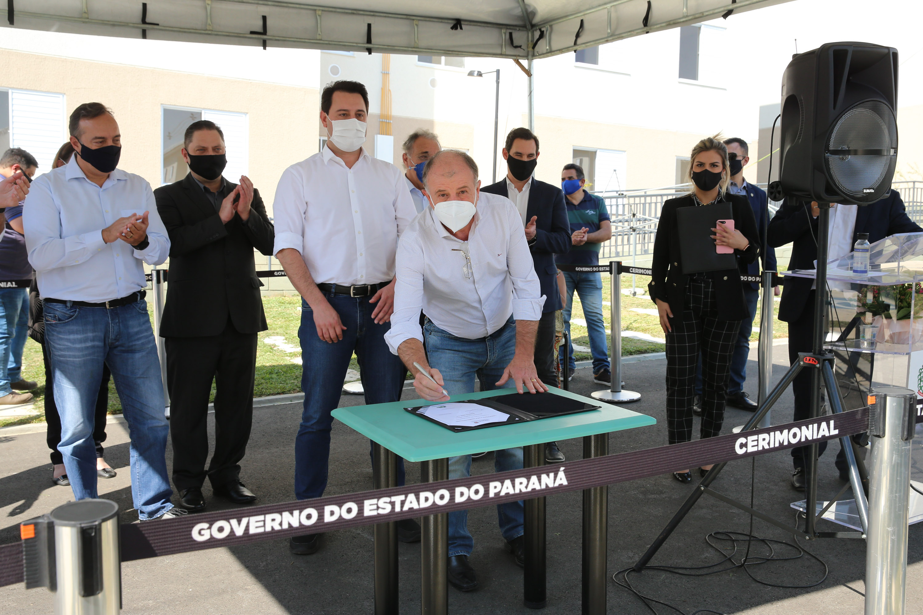 Casas Campo Largo O Governador Carlos Massa Ratinho Junior vistoria nesta terca-feira (11/08), 416 unidade habitacionais no Loteamento Sao Geronimo em Campo Largo. Campo Largo, 11/08/2020 - Foto: Geraldo Bubniak/AEN