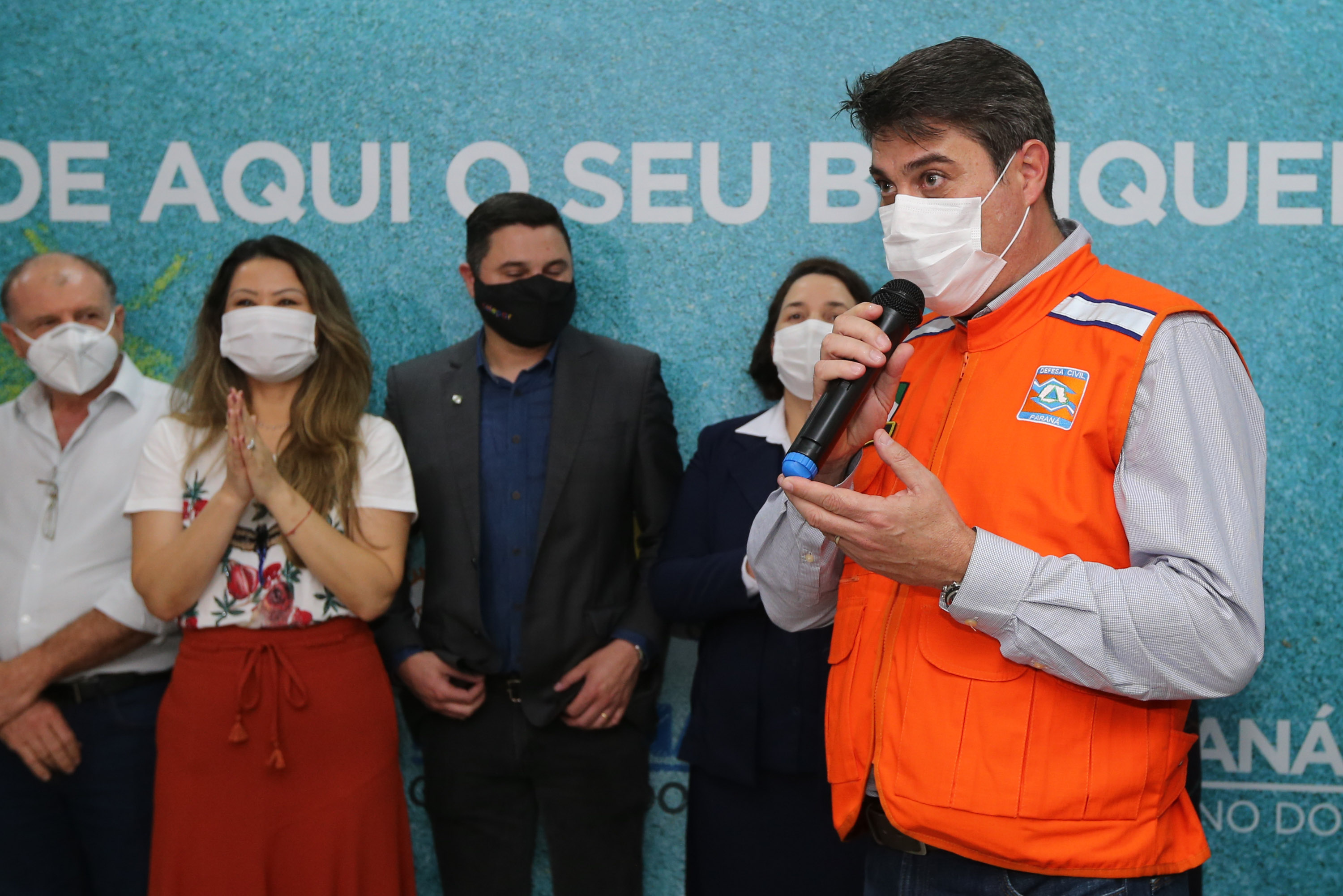 Parana Pia Encerramento da Campanha Paraná Piá, idealizada pela Primeira Dama do Estado, a Srª Luciana Saito Massa juntamente com a Superintendência Geral de Ação Solidária, no Hospital da Providencia em Apucarana, nesta quinta-feira(15). Na foto, Gerson Rocha. 15/10/2020 - Foto: Geraldo Bubniak/AEN
