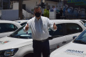 O Governo do Estado realizou mais uma entrega dos carros para Estratégia da Saúde da Família (ESF) neste sábado (13). Agora, os 15 municípios da 7ª Regional de Saúde de Pato Branco foram beneficiados com a doação de 43 automóveis, em um investimento de mais de R$ 1,4 milhão. - Pato Branco, 13/11/2021 - Foto: Américo Antonio/SESA
