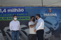 O Governo do Estado realizou mais uma entrega dos carros para Estratégia da Saúde da Família (ESF) neste sábado (13). Agora, os 15 municípios da 7ª Regional de Saúde de Pato Branco foram beneficiados com a doação de 43 automóveis, em um investimento de mais de R$ 1,4 milhão. - Pato Branco, 13/11/2021 - Foto: Américo Antonio/SESA