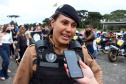 Policiais militares se formam no curso de rondas ostensivas com motocicletas. Foto:PMPR