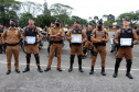 Policiais militares se formam no curso de rondas ostensivas com motocicletas. Foto:PMPR