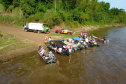 A soltura de 20 mil dourados e 200 mil lambaris no Reio Ivaí, em Mirador, no Noroeste, contou com a presença de 200 participantes do 20º Hally Fluvial SOS Rio Ivaí, neste final de semana. Os competidores foram recepcionados pelo secretário do Desenvolvimento Sustentável e do Turismo (Sedest), Márcio Nunes  -  Mirador, 14/11/2021 - Foto: Alessandro Vieira/Sedest