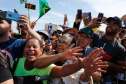 O governador Carlos Massa Ratinho Junior visitou neste sábado (9), ao lado do presidente da República, Jair Bolsonaro, o Santuário de São Miguel Arcanjo, em Bandeirantes, na Região Norte. - Bandeirantes, 09/04/2022