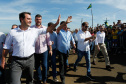 O governador Carlos Massa Ratinho Junior visitou neste sábado (9), ao lado do presidente da República, Jair Bolsonaro, o Santuário de São Miguel Arcanjo, em Bandeirantes, na Região Norte. - Bandeirantes, 09/04/2022