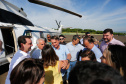 O governador Carlos Massa Ratinho Junior visitou neste sábado (9), ao lado do presidente da República, Jair Bolsonaro, o Santuário de São Miguel Arcanjo, em Bandeirantes, na Região Norte. - Bandeirantes, 09/04/2022