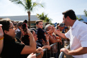 O governador Carlos Massa Ratinho Junior visitou neste sábado (9), ao lado do presidente da República, Jair Bolsonaro, o Santuário de São Miguel Arcanjo, em Bandeirantes, na Região Norte. - Bandeirantes, 09/04/2022