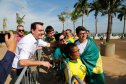 O governador Carlos Massa Ratinho Junior visitou neste sábado (9), ao lado do presidente da República, Jair Bolsonaro, o Santuário de São Miguel Arcanjo, em Bandeirantes, na Região Norte. - Bandeirantes, 09/04/2022