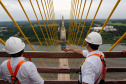 Governador Carlos Massa Ratinho Junior vistoria obra da Ponte da Integração Brasil-Paraguai. 