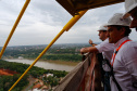 Governador Carlos Massa Ratinho Junior vistoria obra da Ponte da Integração Brasil-Paraguai. 