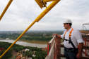 Governador Carlos Massa Ratinho Junior vistoria obra da Ponte da Integração Brasil-Paraguai. 