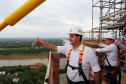 Governador Carlos Massa Ratinho Junior vistoria obra da Ponte da Integração Brasil-Paraguai. 