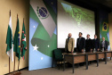 O secretário da Segurança Pública, Wagner Mesquita de Oliveira, o diretor geral da Polícia Centífica e demais autoridades durante aula inaugural do curso para policiais científicos. Curitiba, 21/06/2022 Foto: Ricardo Almeida/SESP