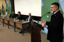 O secretário da Segurança Pública, Wagner Mesquita de Oliveira, o diretor geral da Polícia Centífica e demais autoridades durante aula inaugural do curso para policiais científicos. Curitiba, 21/06/2022 Foto: Ricardo Almeida/SESP