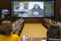 Curitiba, 25 de outubro de 2022 - Teleconferência referente a Missão OCDE no Paraná que aconteceu no Gabinete de Gestão Integrada (GGI) - Foto: Roberto Dziura Jr./AEN