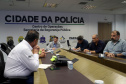 Reunião do gabinete de crise no Centro de Operações Cidade da Polícia