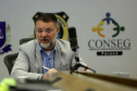 Reunião do gabinete de crise no Centro de Operações Cidade da Polícia