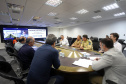 Reunião do gabinete de crise no Centro de Operações Cidade da Polícia