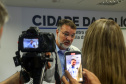 Reunião do gabinete de crise no Centro de Operações Cidade da Polícia