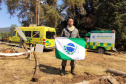  equipe paranaense que integra a Força Nacional no combate aos incêndios no Chile. Sargento do Corpo de Bombeiros Natanael Ronerson Kovalski e soldado da Polícia Militar Geovane Lins Mota dos Santos