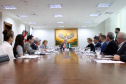 Paraná negocia fortalecimento de parceiras com o Canadá em diversas áreas. Governador em exercício, Darci Piana com a Cônsul-geral  do Canadá em São Paulo Heather Cameron e o chefe do escritório da Região Sul, Paulo Orlandi e os Secretarios Aldo Bona, da Ciência e Tecnologia  e Roni Miranda da Educação Foto Gilson Abreu/Aen