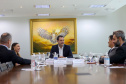 Governador Carlos Massa Ratinho Junior com Procurador Geral do Trabalho Dr José de Lima Ramos Pereira