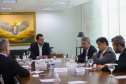 Governador Carlos Massa Ratinho Junior com Procurador Geral do Trabalho Dr José de Lima Ramos Pereira
