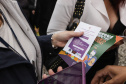 Curitiba, 22 de julho de 2023 - Dentro da programação da Campanha Paraná Unido no Combate ao Feminicídio, promovido pelo Governo do Estado, aconteceu caminhada pela Rua XV de Novembro, centro de Curitiba, com a participação da modelo Luiza Brunet.