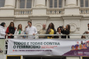 Curitiba, 22 de julho de 2023 - Dentro da programação da Campanha Paraná Unido no Combate ao Feminicídio, promovido pelo Governo do Estado, aconteceu caminhada pela Rua XV de Novembro, centro de Curitiba, com a participação da modelo Luiza Brunet.