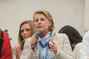 Curitiba, 22 de julho de 2023 - Dentro da programação da Campanha Paraná Unido no Combate ao Feminicídio, promovido pelo Governo do Estado, aconteceu caminhada pela Rua XV de Novembro, centro de Curitiba, com a participação da modelo Luiza Brunet.