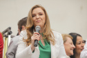 Curitiba, 22 de julho de 2023 - Dentro da programação da Campanha Paraná Unido no Combate ao Feminicídio, promovido pelo Governo do Estado, aconteceu caminhada pela Rua XV de Novembro, centro de Curitiba, com a participação da modelo Luiza Brunet.