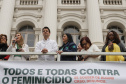 Curitiba, 22 de julho de 2023 - Dentro da programação da Campanha Paraná Unido no Combate ao Feminicídio, promovido pelo Governo do Estado, aconteceu caminhada pela Rua XV de Novembro, centro de Curitiba, com a participação da modelo Luiza Brunet.