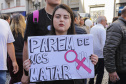 Curitiba, 22 de julho de 2023 - Dentro da programação da Campanha Paraná Unido no Combate ao Feminicídio, promovido pelo Governo do Estado, aconteceu caminhada pela Rua XV de Novembro, centro de Curitiba, com a participação da modelo Luiza Brunet.