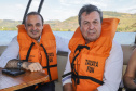 Ribeirão Claro, 26 de julho de 2023 - Com a presença dos secretários de Turismo do Paraná, Márcio Nunes, e de São Paulo, Roberto Lucena, aconteceu no Resort Tayayá, a assinatura do Protocolo de Intenções para o fomento integrado do turismo na região denominada Angra Doce.