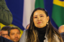 Guaratuba, 28 de agosto de 2023 - A primeira dama, Luciana Saito Massa, participou da abertura do Jogos da Integração da Idoso.