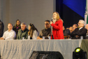 Guaratuba, 28 de agosto de 2023 - A primeira dama, Luciana Saito Massa, participou da abertura do Jogos da Integração da Idoso.