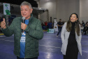 Guaratuba, 28 de agosto de 2023 - A primeira dama, Luciana Saito Massa, participou da abertura do Jogos da Integração da Idoso.